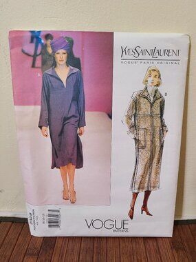 Vintage 90s Vogue Paris Pattern 2329 YSL Dress Sz 14-18